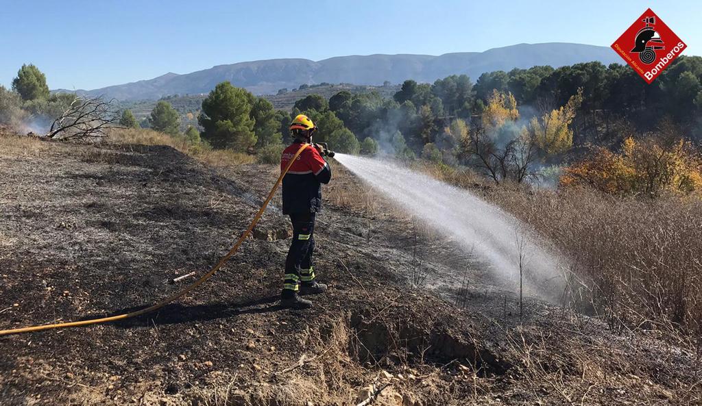 incendio declarado en Alcocer de Planes el viernes al mediodía