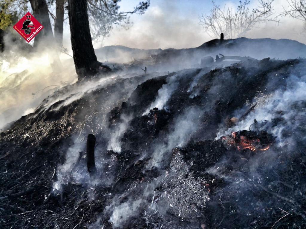 Un incendio calcina 900 metros cuadrados de cultivos