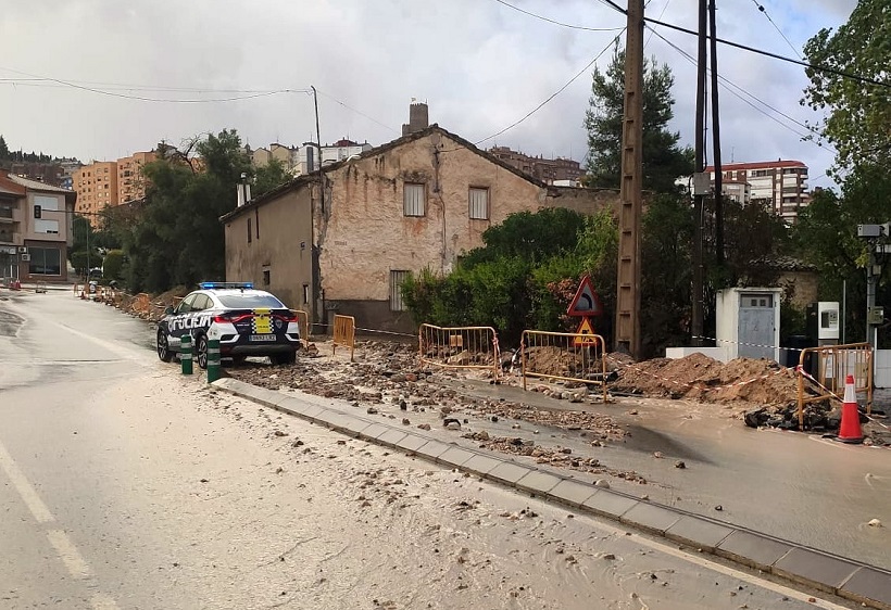 Les pluges torrencials causen danys a Banyeres de Mariola