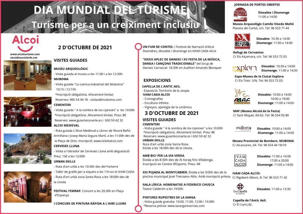 Visites guiades, exposicions i portes obertes pel Dia Mundial del Turisme