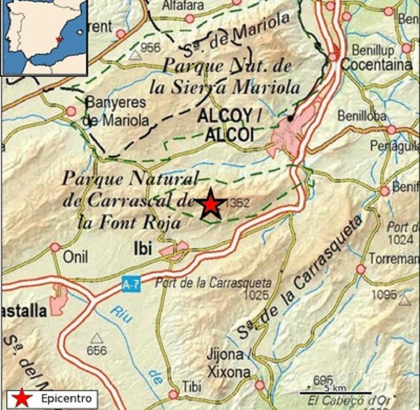 Registrat un terratrémol de 1'5 prop de la Font Roja