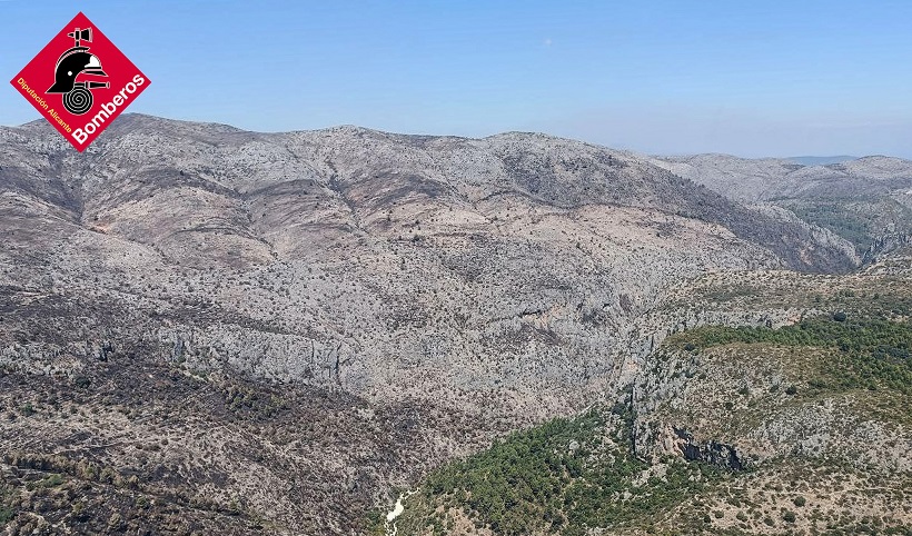 Declaran estabilizado el incendio de la Vall d'Ebo