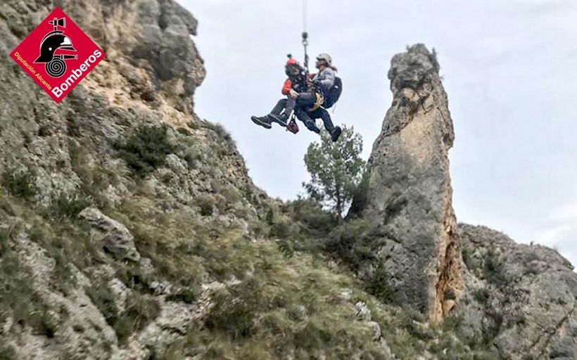 Rescatan a un joven en el Preventorio tras sufrir un esguince practicando barranquismo