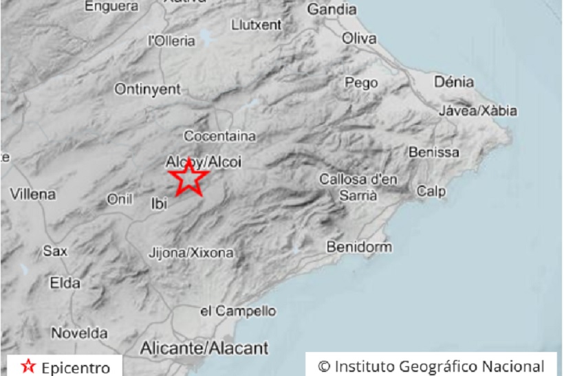 Alcoi ha registrat hui un terratrémol de 2,4 graus