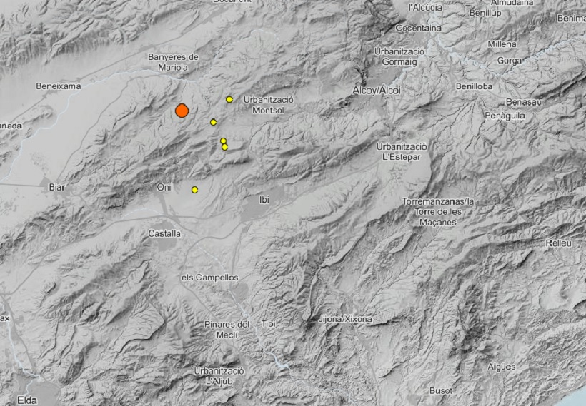 La comarca se despierta con un terremoto de 3,7 con epicentro en Banyeres