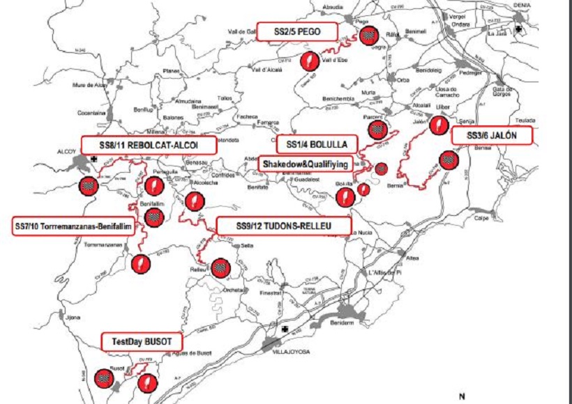 Rallye La Nucia: Un recorregut espectacular amb dotze trams que recupera El Rebolcatcupera El Rebolcat