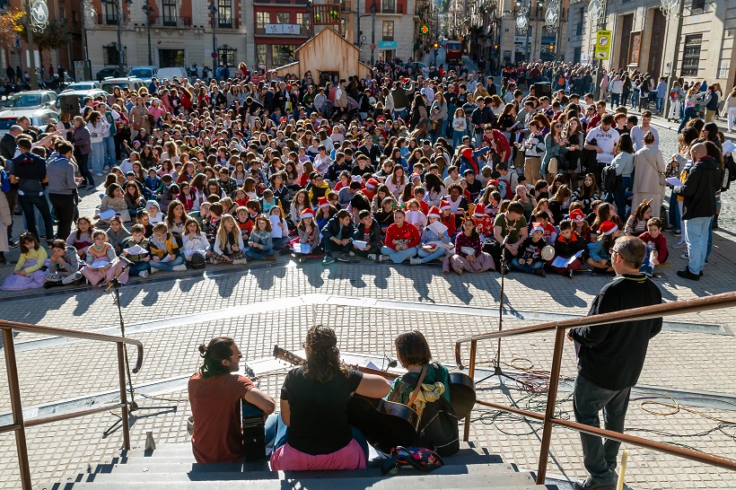 Ambiente de Navidad con la Castañera y los Juniors