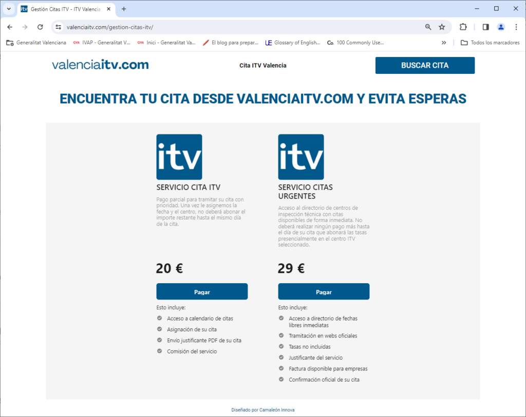 La Generalitat alerta sobre la web fraudulenta que cobra por conseguir citas para las ITV