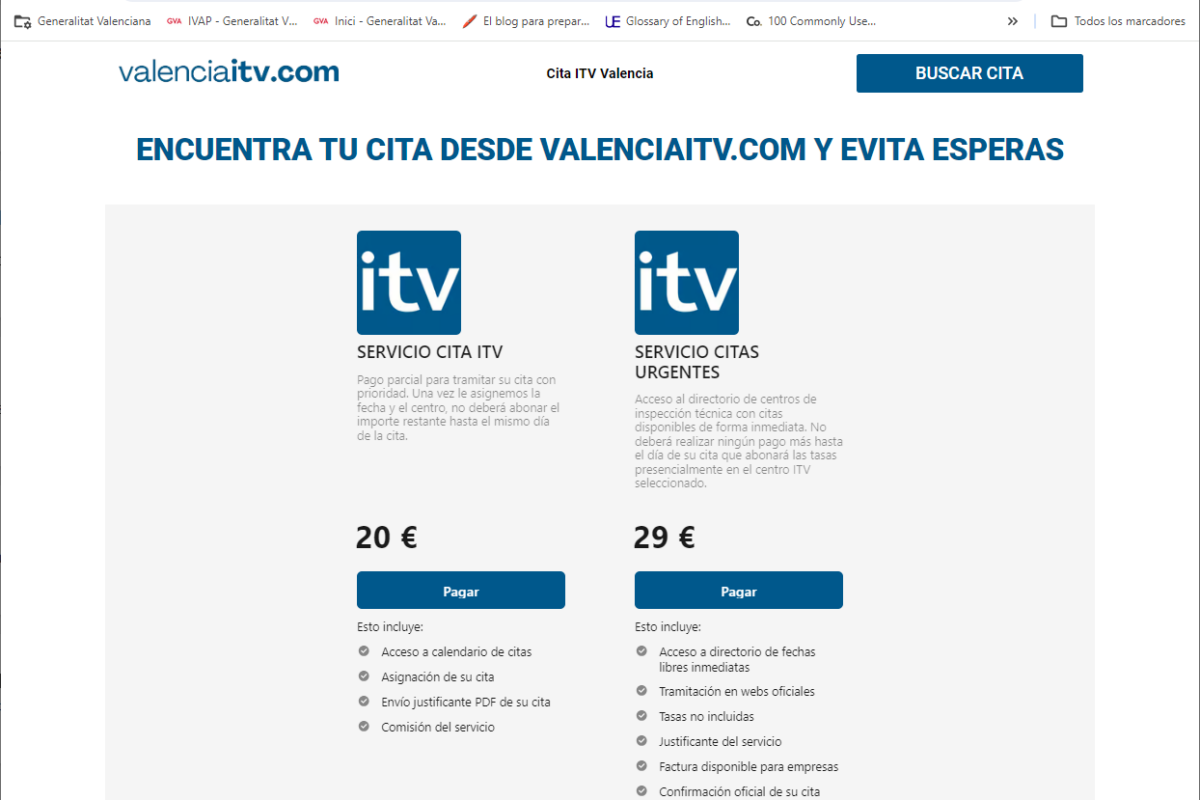 La Generalitat alerta sobre la web fraudulenta que cobra por conseguir citas para las ITV